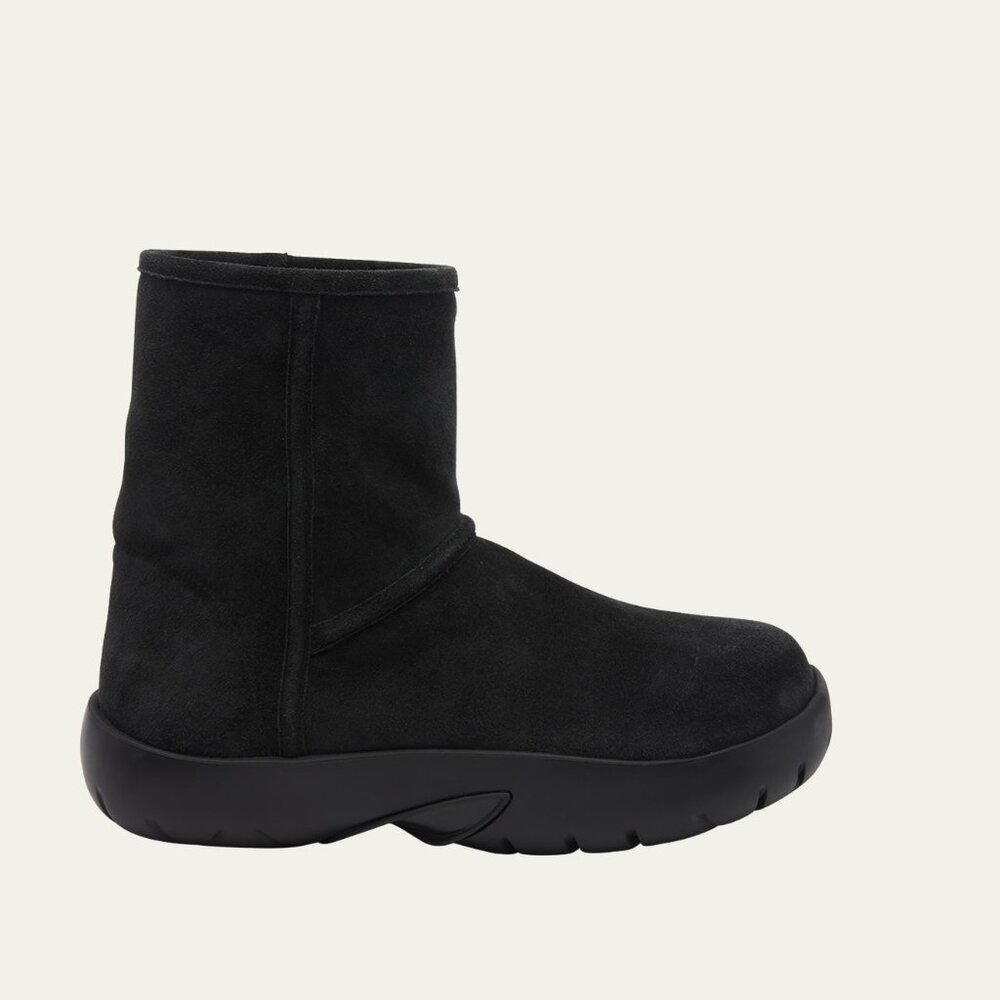 Bottega Veneta Snap Suede Chunky Ankle Boots - BLACK - Size 40